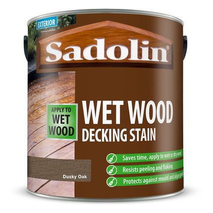 Sadolin Wet Wood Decking Stain 2.5 litre Colour - Dusky Oak