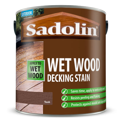 Sadolin Wet Wood Decking Stain 2.5 litre Colour - Teak