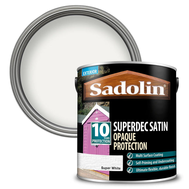 Sadolin Superdec Opaque Wood Protection 1 litre - Super White Satin