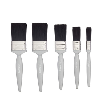 Harris Essentials Woodwork Gloss Paint Brush Set, Pack of 5, 0.5in, 1in, 1.5in, 2in