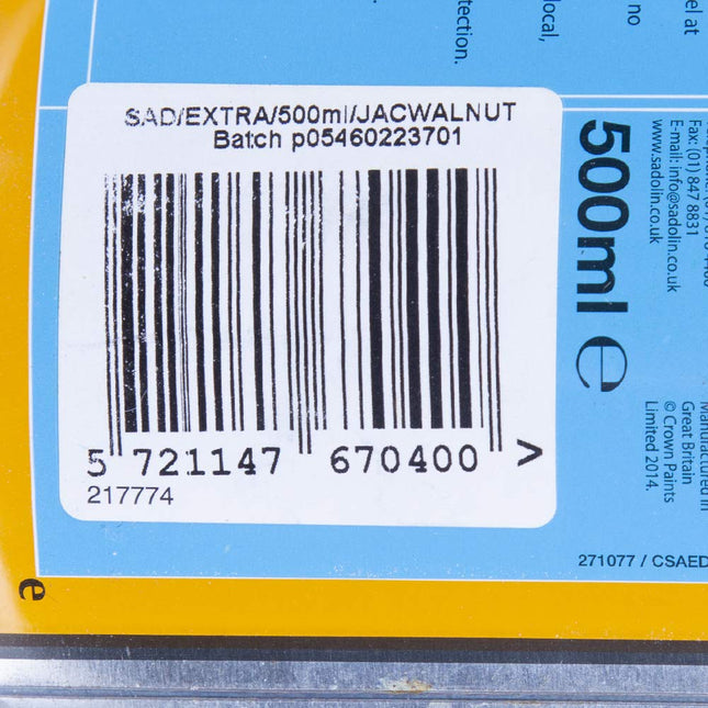 Sadolin Extra Durable Woodstain Jacobean Walnut 0.5 L