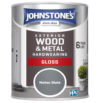 Johnstone's Exterior Hardwearing Gloss Paint - Mohair Slate 750ml