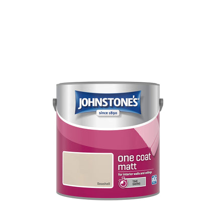 Johnstone's One Coat Matt Emulsion Paint - Seashell 2.5L