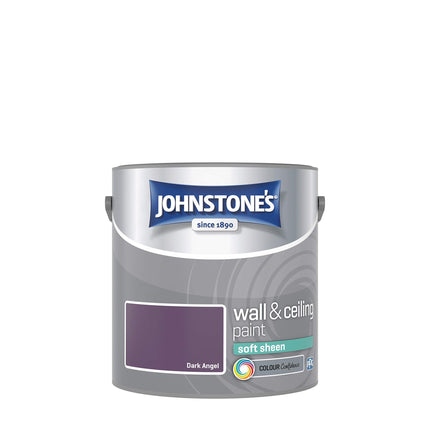Johnstone's - Wall & Ceiling Paint - Dark Angel - Soft Sheen Finish - Emulsion Paint - Fantastic Coverage - Easy to Apply - Dry in 1-2 Hours - 12m2 Coverage per Litre - 2.5L
