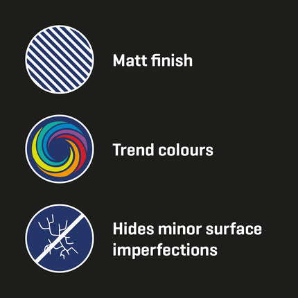 Johnstone's Feature Colours Paint, Ivy Sky, Matt Finish, 35m2 Coverage per Tin, 2.5L, Green