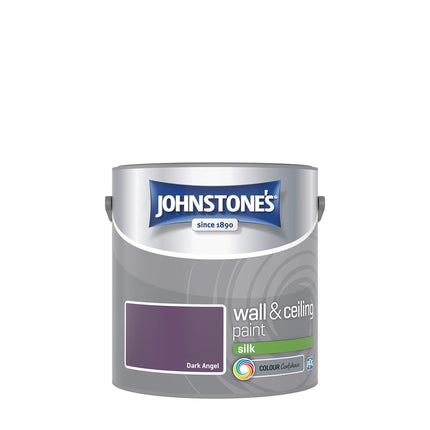 Johnstone's - Wall & Ceiling Paint - Dark Angel - Silk Finish - Emulsion Paint - Fantastic Coverage - Easy to Apply - Dry in 1-2 Hours - 12m2 Coverage per Litre - 2.5L