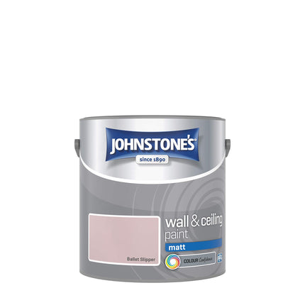 Johnstone's - Wall & Ceiling Paint - Ballet Slipper - Matt Finish - Emulsion Paint - Fantastic Coverage - Easy to Apply - Dry in 1-2 Hours - 12m2 Coverage per Litre - 2.5L