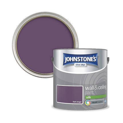 Johnstone's - Wall & Ceiling Paint - Dark Angel - Silk Finish - Emulsion Paint - Fantastic Coverage - Easy to Apply - Dry in 1-2 Hours - 12m2 Coverage per Litre - 2.5L