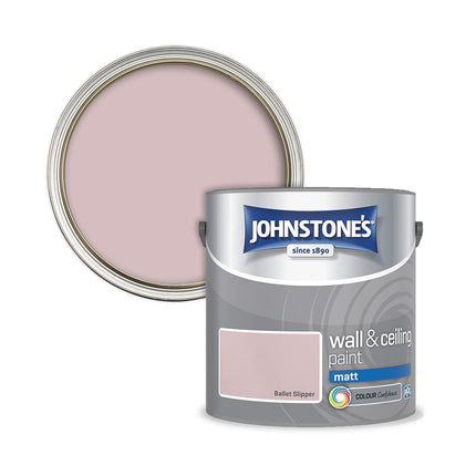 Johnstone's - Wall & Ceiling Paint - Ballet Slipper - Matt Finish - Emulsion Paint - Fantastic Coverage - Easy to Apply - Dry in 1-2 Hours - 12m2 Coverage per Litre - 2.5L