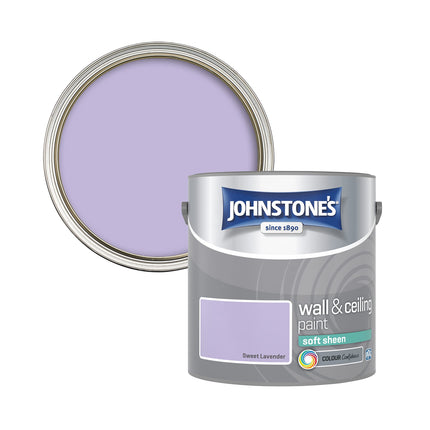 Johnstone's - Wall & Ceiling Paint - Sweet Lavendar - Soft Sheen Finish - Emulsion Paint - Fantastic Coverage - Easy to Apply - Dry in 1-2 Hours - 12m2 Coverage per Litre - 2.5L