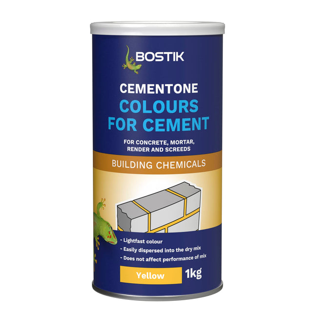 Bostik Colours for Cement Yellow - 1kg - For Concrete, Mortar, Render and Screeds - Available in 5 Intermixable Colours - For Interior and Exterior Use