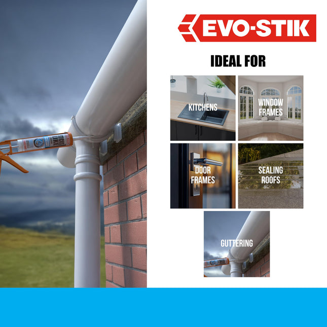 EVO-STIK Sticks Like Waterproof Sealant, All-Purpose, Mould Resistant, Colour: Clear, Size: 290ml