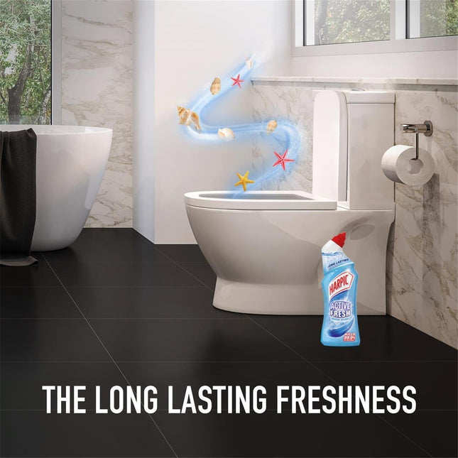 Harpic Toilet Bleach Gel, Original Scent, Pack 3 x 750 ml, Kills 99.9% of Bacteria, Toilet Cleaner