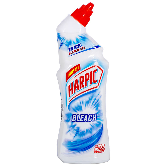 Harpic Toilet Bleach Gel, Original Scent, Pack 6 x 750 ml, Kills 99.9% of Bacteria, Toilet Cleaner
